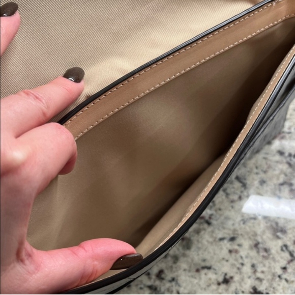 Coach Leather Clutch - Gray Croc-Embossed LIKE NEW - Picture 11 of 14